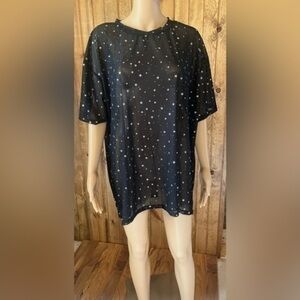 women’s star, sheer shirt, size large